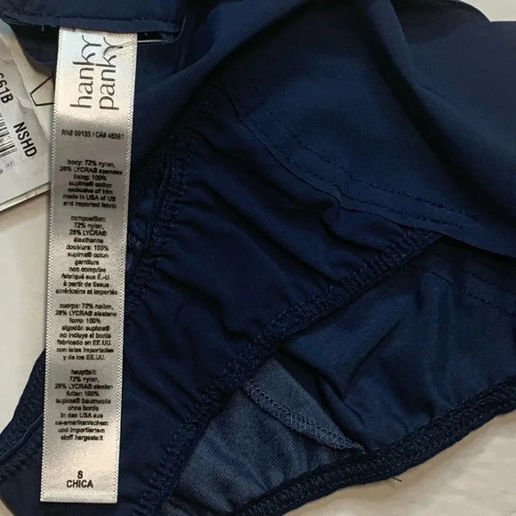 Hanky Panky Thong Blue Natural Rise Small NWT - Picture 7 of 9